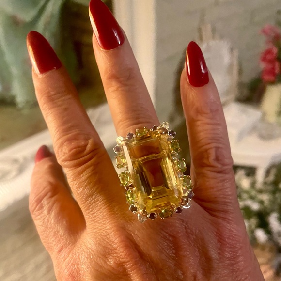 Citrine and gemstone ring - Picture 4 of 16